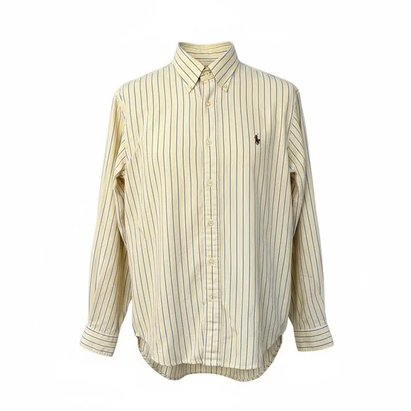 Polo Ralph Lauren Striped Button Down Dress Shirt - Size XL - Yellow - Pony - Picture 1 of 6